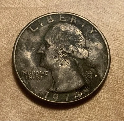 1974 D Liberty Quarter Lamination Error Must See - Image 1 of 2