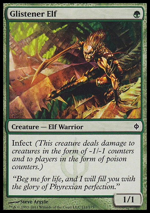 MTG Magic the Gathering Glistener Elf (111/181) New Phyrexia LP - Image 1 of 1