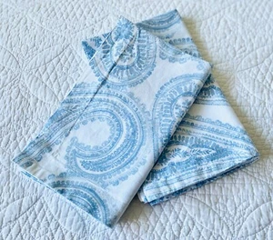 Ralph Lauren Paar Leinenoptik blau & weiß Paisley Standard Kissenbezüge ~ gebraucht, in einwandfreiem Zustand  - Bild 1 von 5