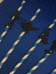 24 pajitas de papel Aladdin Jasmine brillo papee personalizar decoración de fiesta - Imagen 1 de 12