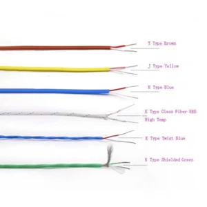 2-Cores K J T Type Thermocouple Wire PTFE Cable Stranded Compensation 0.3/0.5mm - Picture 1 of 5