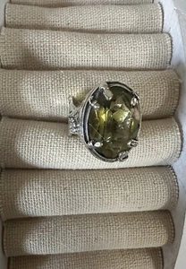 Silpada green Swarovski stone sterling silver ring, Size 7 - Picture 1 of 3