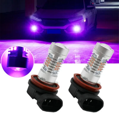 2x Car LED Fog Driving Lights Pink ＆ Purple H11/H8 Foglight DRL Light Bulb Lamps - Image 1 of 4
