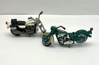 Lote De Colección De 2 Motocicletas Die Cast Hechas En Hong Kong Harley, Kawasaki Foto 1 de 4
