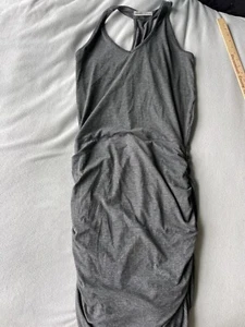 Vestido Athleta Mujer Medio Acanalado Lateral Gris Activo Midi Tank Tejido Sin Mangas - Imagen 1 de 5