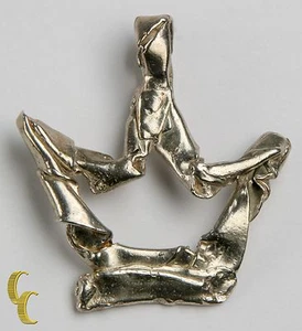 Plata de Ley Arrugado Colgante Corona Contraste" Nj ++, 18r CM 25.6 Gramos - Imagen 1 de 4