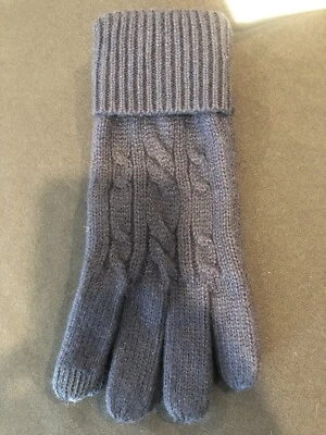 Luvas de malha Talbots cabo azul marinho tamanho pequeno (001) novas com etiquetas lindas! - Imagem 1 de 4
