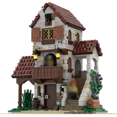 Modubrix Moc Building Blocks Pirates Inn Set Bricks Toy Kits 1404 Pieces - Image 1 of 4