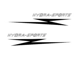 Pair of Hydra Sports BOAT HULL GRAPHICS SKI DECALS STICKER Black Sport Lightning - Picture 1 of 1