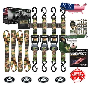 4er-Pack Schwerlast 1,6" Ratschengurte mit Gummigriffen - 1600 Pfund Kapazität - Bild 1 von 9