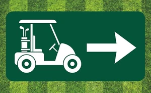 Señal de dirección derecha de aluminio para campo de golf para greens, calle y camino de carro - Imagen 1 de 3
