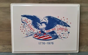 Corning Ware Stove Counter Trivet American Eagle Flag Bicentennial 14.25x10.25 - Picture 1 of 5