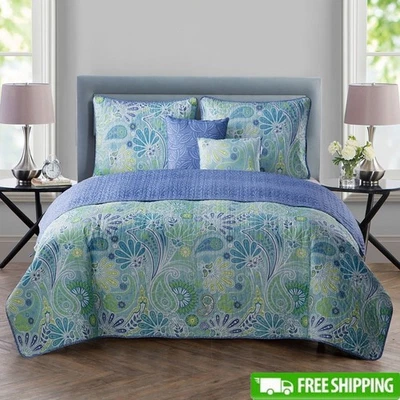 Juego de edredón reversible de cachemira de 5 piezas completo queen ropa de cama suave microfibra nuevo Foto 1 de 4