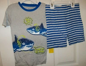 Pump Up My Jam Shark Epic Blue Gray Short 2 Piece Pajama PJ Set Boys Size 8 NWT  - Picture 1 of 1