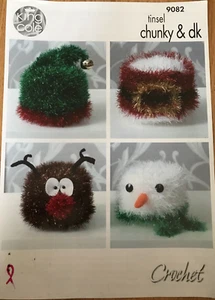 4 Weihnachts Toilettenpapierbezüge HÄKELANLEITUNG Schneemann Weihnachtselfe König Cole 9082 - Bild 1 von 8