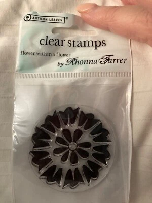 Autumn Leaves- Rhonna Farrer- 2006 clear stamp- flower within a flower NIP - Image 1 of 2