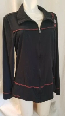 女式 Nascar Over The Wall Clint Bowyer 黑色夹克大号 — 第 1/4 张图片