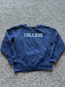 College Animal House Y2K 2000s Sweatshirt Graphic Blue Size L Funny Humor - Picture 1 of 4