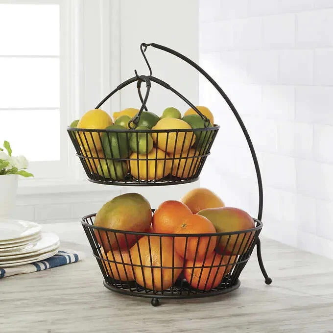 Mikasa Gourmet Basics 2-Tier Metal Fruit Basket - Image 1 of 2