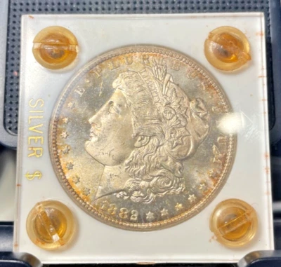 1882-Carson City  $1 Morgan Dollar  -Gold  Toning - Bu - Image 1 of 4