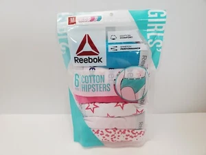 Reebok Mädchen mehrfarbig Baumwolle Hipster Höschen 6er Pack Größe M (8-10) Taille 24-25" - Bild 1 von 4