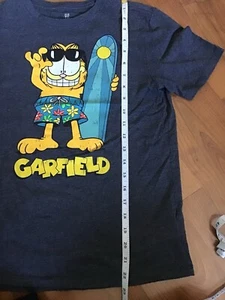Gap Kids Boys Garfield The Cat Surfboard Cotton Blend Crewneck T-Shirt Gray XL - Picture 1 of 4
