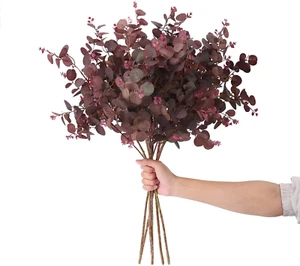 3Pcs Artificial Plants Silk Eucalyptus Leaves Tall 29" Eucalyptus Stems Branches - Picture 1 of 12