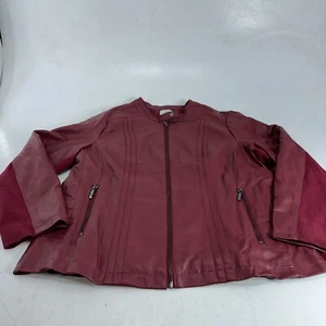 CJ Banks - Gr. X rote Kunstleder Herbst Winter Jacke Reißverschluss gefüttert - Bild 1 von 13