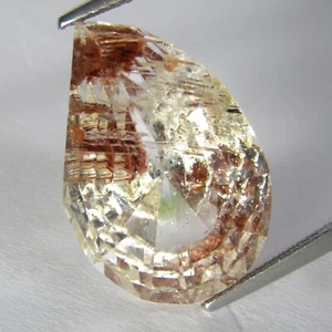36.78Cts Rarest Natural Amazing White Topaz Pear Custom Cut With Needle Gem - Picture 1 of 4