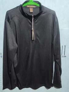 Harrington Pullover 1/4 Zip Long Sleeve Shirt Men L Black New!!! - Picture 1 of 10