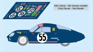 Decals Alpine M64 Le Mans 1967 55 1:32 1:24 1:43 1:18 slot calcas - Picture 1 of 1