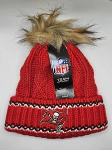 Tampa Bay Buccaneers  Girl's Winter Stocking Cap In Red With Pom OSFA  - Picture 1 of 4
