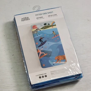 Rookie Humans 100 % Baumwollsatin passgenaues Kinderbett 52" x 28" Surf Ozean Tiger Zebra - Bild 1 von 4