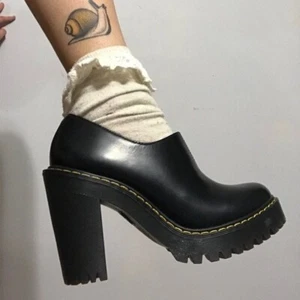 Dr. Marten's CORDELIA Retro Modern Mod Smooth Black Leather Booties US ladies 6 - Picture 1 of 16
