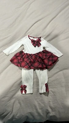 Roupa de Natal para bebê menina, calças e também, tamanho 6-9 meses, usada uma vez - Imagem 1 de 4