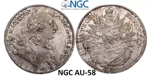 NGC Bavaria 1771 AU-58 1 Thaler Silver Germany Looks MS Luster RARE - Picture 1 of 9