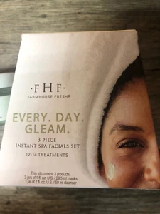 FarmHouse Fresh Every day Gleam Instant Spa Facial Set 3p Face Polish & Mask New - Picture 1 of 5