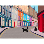 Three Black Cats in Edinburgh on Victoria Street XL Wall Art Canvas Poster Print
