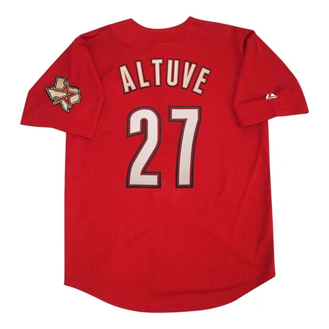 Jose Altuve 2012 Houston Astros Alternate Brick Red Men's Jersey w/ Team Patch Cover