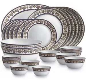 Dinner Set BLU Solitaire Series Opal-ware, 27 Pieces, White, Service for 6 - Picture 1 of 4