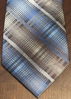 Corbata de cuello Van Heusen azul marrón poliéster para hombre hecha en China Foto 1 de 4