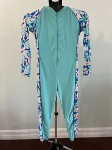 Coolibar Swim Suit Rash Guard Girls One Piece Youth Medium Full Body Suit UPF 50 - Picture 1 of 6