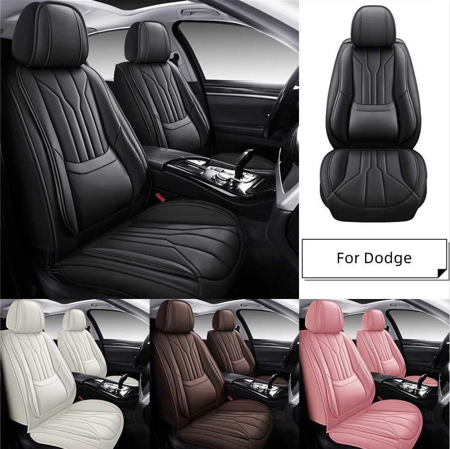 Cubiertas de asiento de auto de cuero PU de cobertura completa de 5 asientos de neón para Dodge Challenger Charger Foto 1 de 4