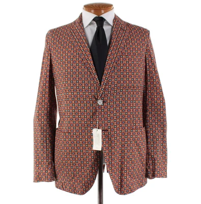 Abrigo deportivo Belvest nuevo con etiquetas mezcla de algodón talla 50R (40R EE. UU.) en naranja geométrico Foto 1 de 4