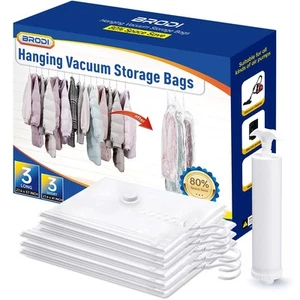 Hanging Vacuum Storage Bags For Clothes With Hand Pump,Coat Storage Bag Hangi... - Picture 1 of 7