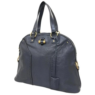 Yves Saint Laurent Muse Large Boston Leather Vintage Bag Dark Gray USED - Image 1 of 4