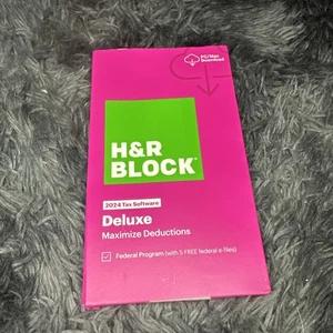 H&R Block Tax Software Deluxe 2024 federal only PC/Mac (Key Card in the Box) - Picture 1 of 2