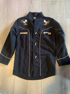 Vintage West Tex Button down long sleeve western Shirt Boys Size 6 embroidered - Picture 1 of 10