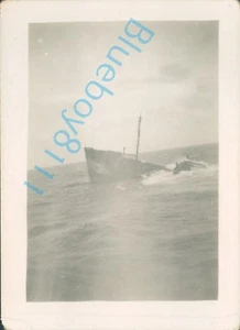 WW2 Tanker S.S. George Jones sinking 1942 - Picture 1 of 4