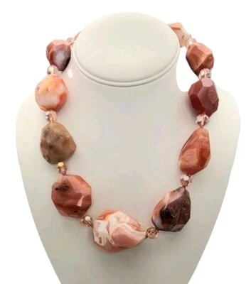 批量 大号 天然红宝石 玛瑙 宝石 极光 Borealis 项链手链套装 — 第 1/4 张图片